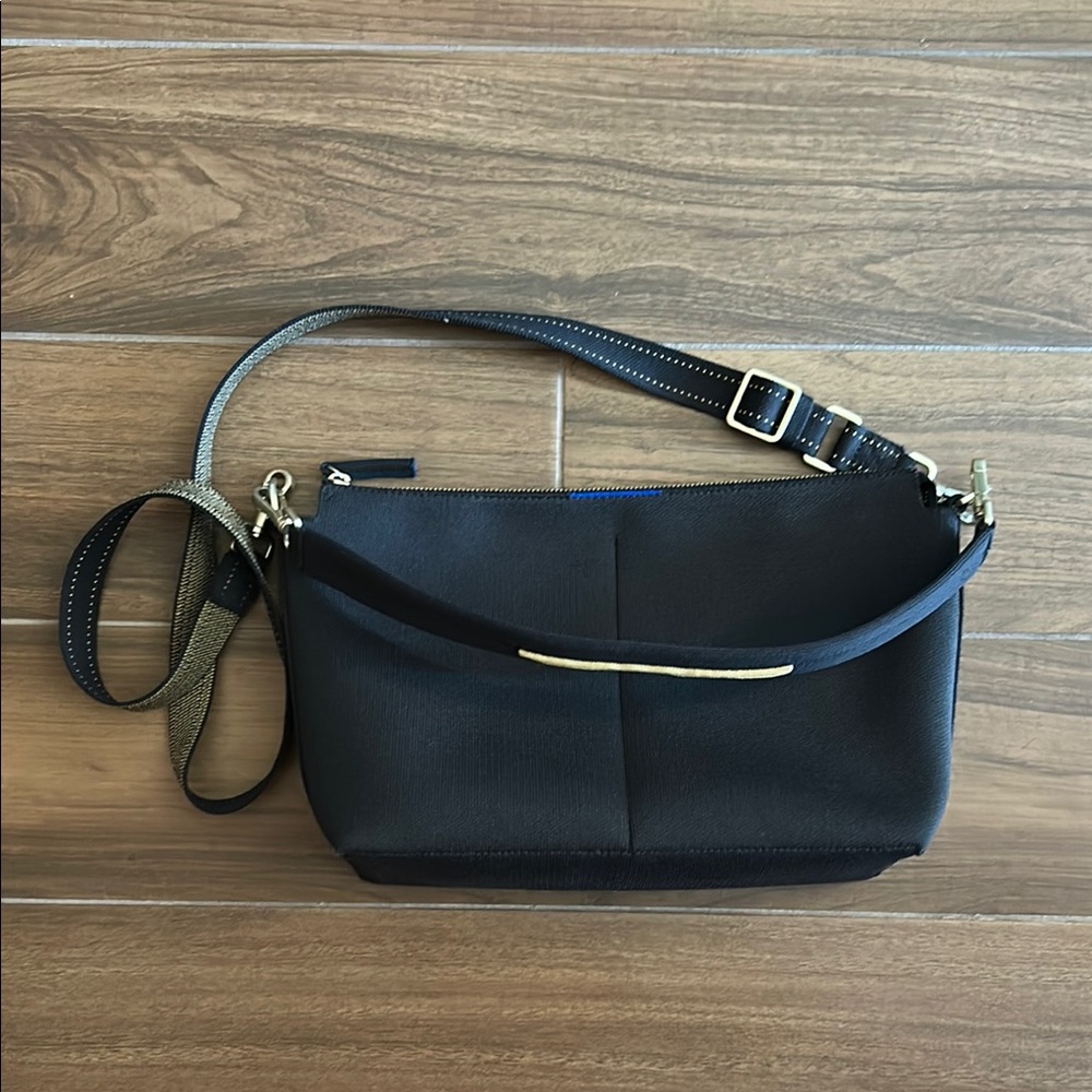 Rothy's Black Crossbody Bag with Gold Hardware